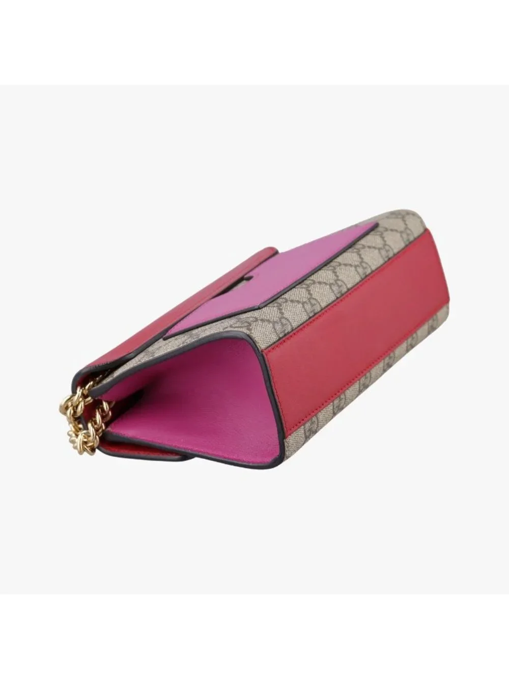 Gucci Padlock Beige Red Pink Leather Shoulder Bag
